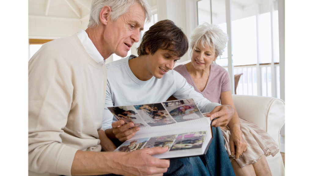 looking at family album